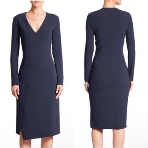 Theory Pazima Admiral Crepe Sheath Dress Navy Blue Onyx 8 Office Work Career 8